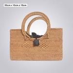 Handcrafted Bamboo Rocket Bag with Pink Fabric Lining