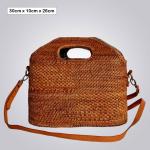 Handwoven Bamboo Rocket Bag – Red Batik Lining