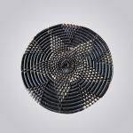 Black Spiral Handwoven Tray – Round Bamboo Table Decor