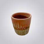 Sunset Drip Ceramic Cup – Handmade Speckled Tumbler with Orange Glaze